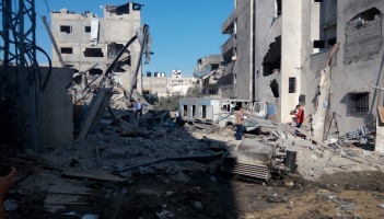 Destruction of Al-Aqsa TV station’s headquarters by Israeli missiles fired on 12 November 2018 north of Gaza. Photo taken by Al-Haq on Tuesday, 13 November 2018 – (c) Al-Haq 2018.