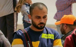 Image of journalist Ahmad Muhammad Ashraf Abu Hussein, 24, shot by the IOF during the Great Return March and succumbing to his injuries on 25 April 2018