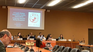 Al-Haq Participates in Fifth Session of the IGWG on Transnational Corporations and other Business Enterprises on the Revised Draft of the Legally Binding Instrument on Business and Human Rights